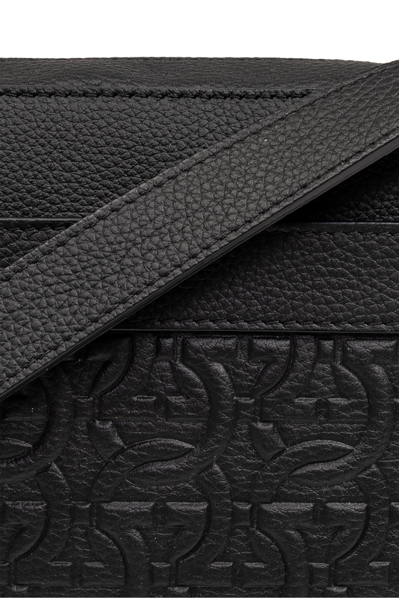 新同 Salvatore Ferragamo リバーシブル 105cm 黒×焦茶